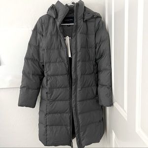 LANDS' END Women's Heather Grey Chalet Down Jacket XS